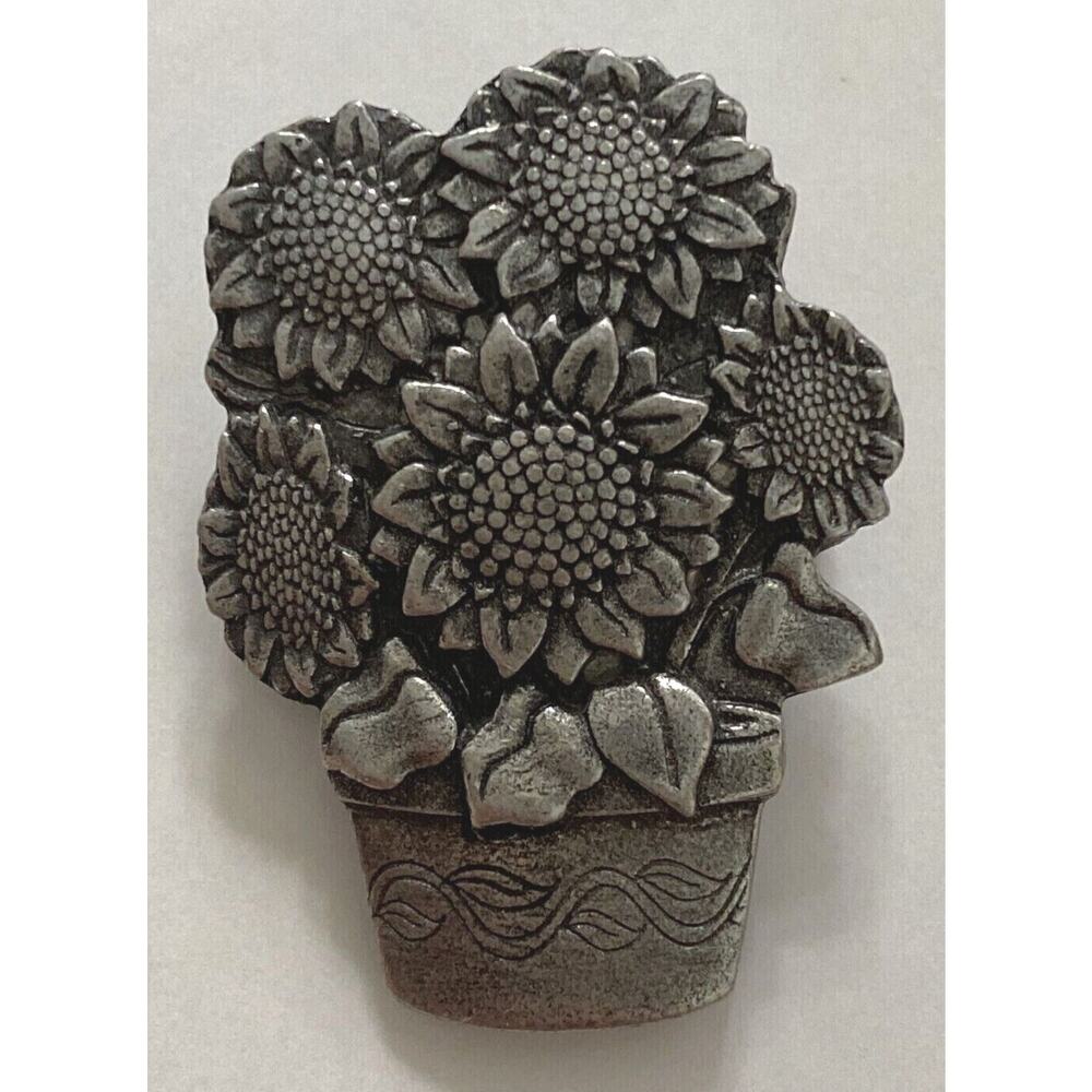 2006 Birds And Bloom Limited Edition Sunflower Pot Pewter Pin SKU‎ PB75